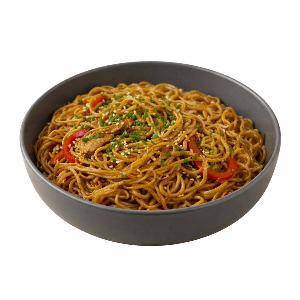 Noodles con Pollo y Verduras Salteadas